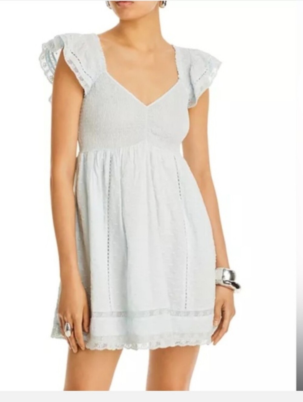 LoveShackFancy Blue Athalia Mini Dress.